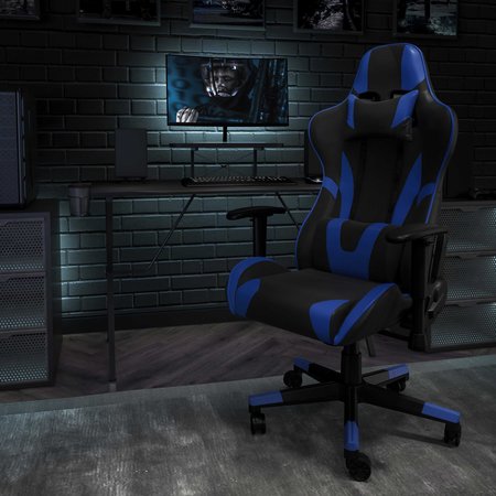 Flash Furniture Leather Gaming Chair, Blue CH-187230-1-BL-GG